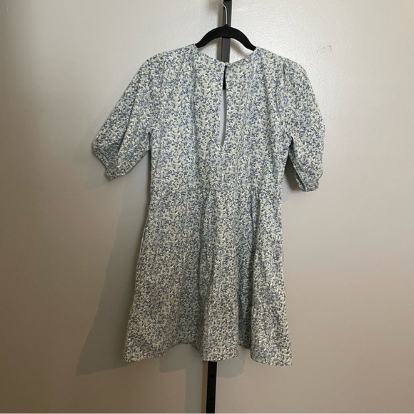 Abercrombie & Fitch Micro Floral Puff Sleeve Flounce Mini Dress Size XST - Picture 3 of 5